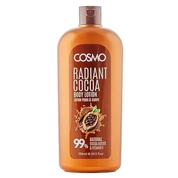 COSMO Skin Care Radiant Cocoa Body Lotion 750ml – Cocoa Butter & Vitamin E Moisturizing Lotion for Deep Hydration, Nourished, Non-Greasy Glow, All Skin Types