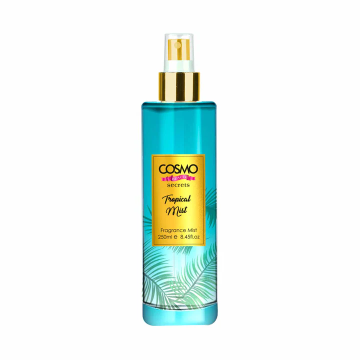 COSMO Beaute Tropical Mists Fine Fragrance Body Mist 250ml– Long-Lasting Fresh Scent with Aloe Vera Extract, Hydrating & Refreshing Body Spray for Men & Women