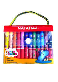 Nataraj Super Jumbo Wax Crayons Set – 12 Bright & Non-Toxic Colours, Extra Thick Crayons for Kids