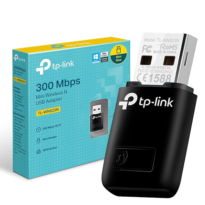 TP-Link TL-WN823N N300 Mini USB Wireless WiFi Network Adapter for pc