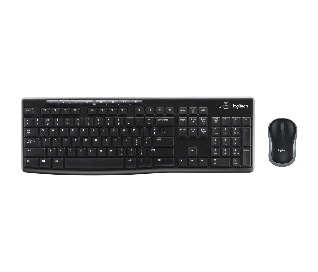 Logitech MK270 Wireless Keyboard and Mouse Combo Set, Black