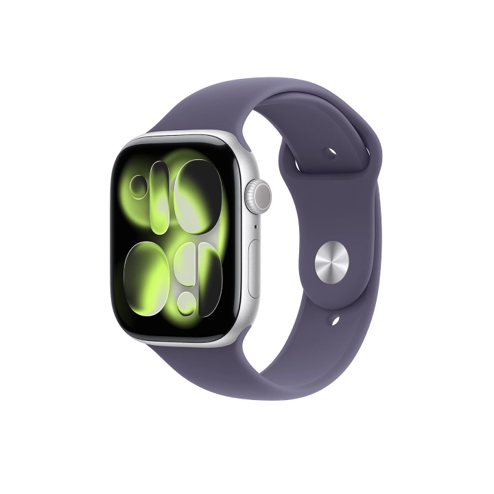 APPLE WATCH SERIES 11&nbsp;GPS&nbsp;42MM&nbsp;SILVER ALUMINIUM CASE WITH PURPLE FOG SPORT BAND - M/L