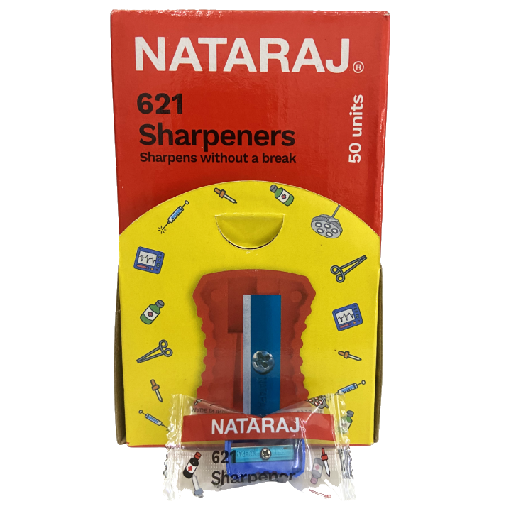 Nataraj 621 Pencil Sharpeners – 50 Pieces, Durable & Smooth Sharpening for School, Office & Home Use