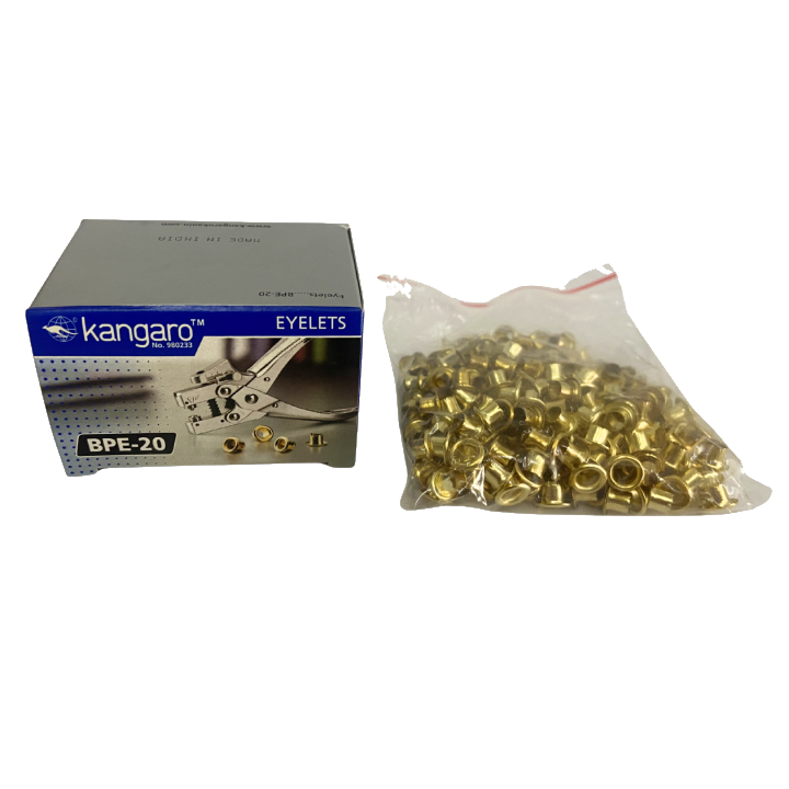 Kangaro Eyelets for EP‑20 Punch – 250 Brass Eyelets Pack (BPE‑20)