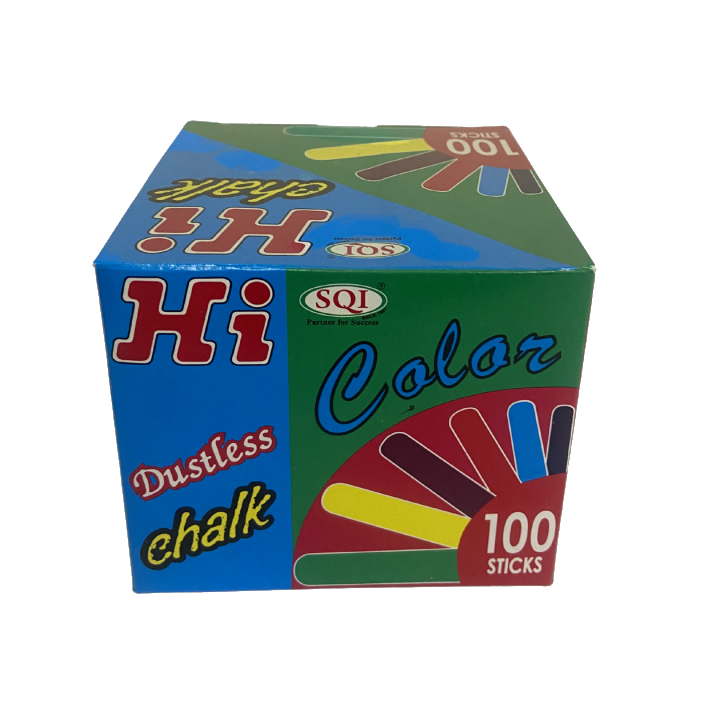 SQI Hi Chalk– Multicolor Dust-Free Chalk, Fine Point, 100-Count (SQI001)