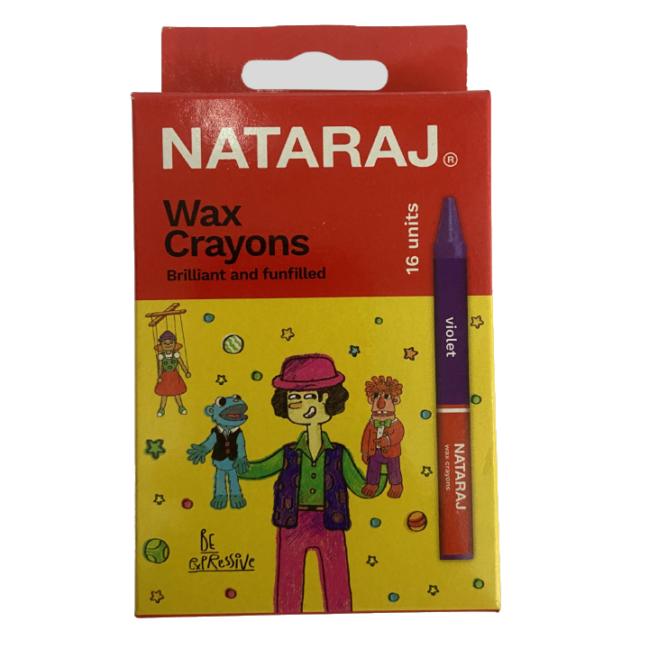 Nataraj Wax Crayons 90 mm 16 Colours – Smooth, Non-Toxic, Bright Colouring Set