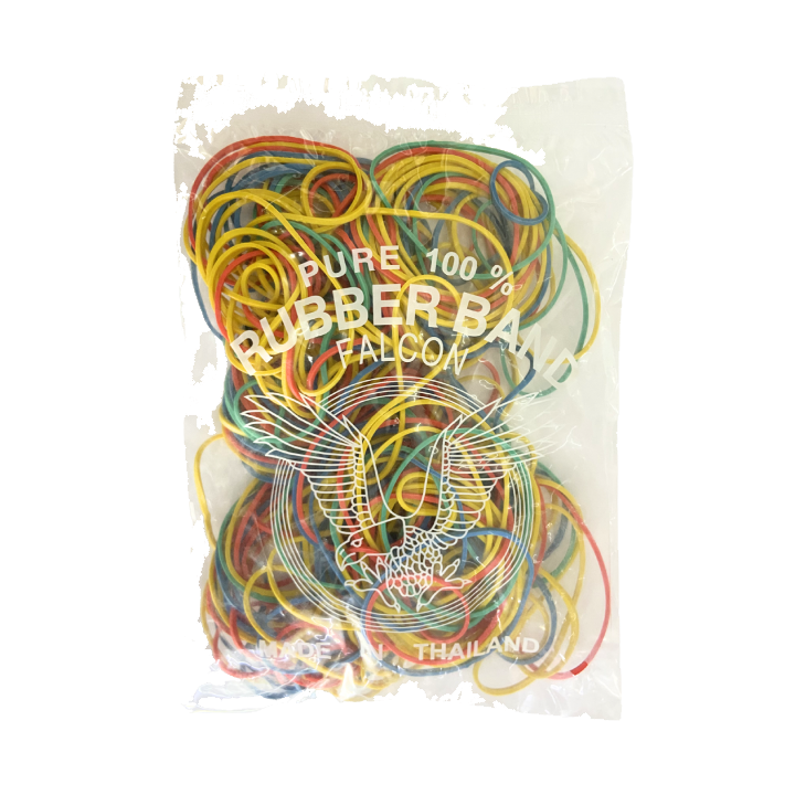 Falcon Rubber Band Size 16 100gm / poly bag (Assorted Colour)