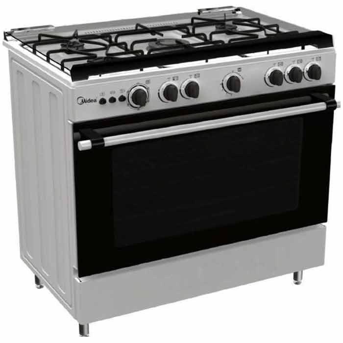 GAS COOKER, 90*60cm, Stainless Steel(silver side plates)