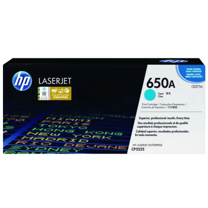 HP 650A Cyan Original LaserJet Toner Cartridge