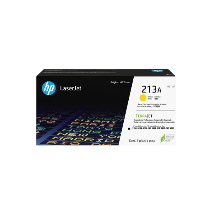 HP 213A Yellow Original LaserJet Toner Cartridge, W2132A