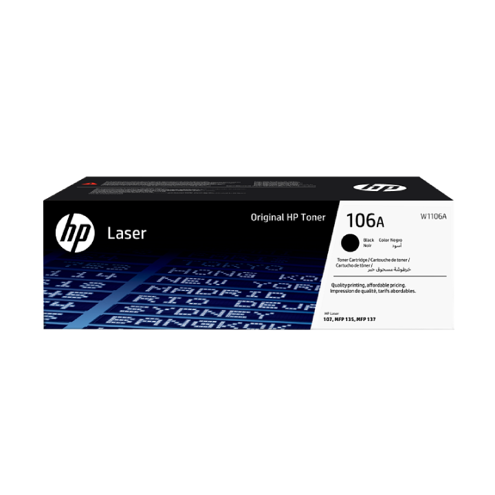 HP 106A Black Original Laser Toner Cartridge (W1106A)