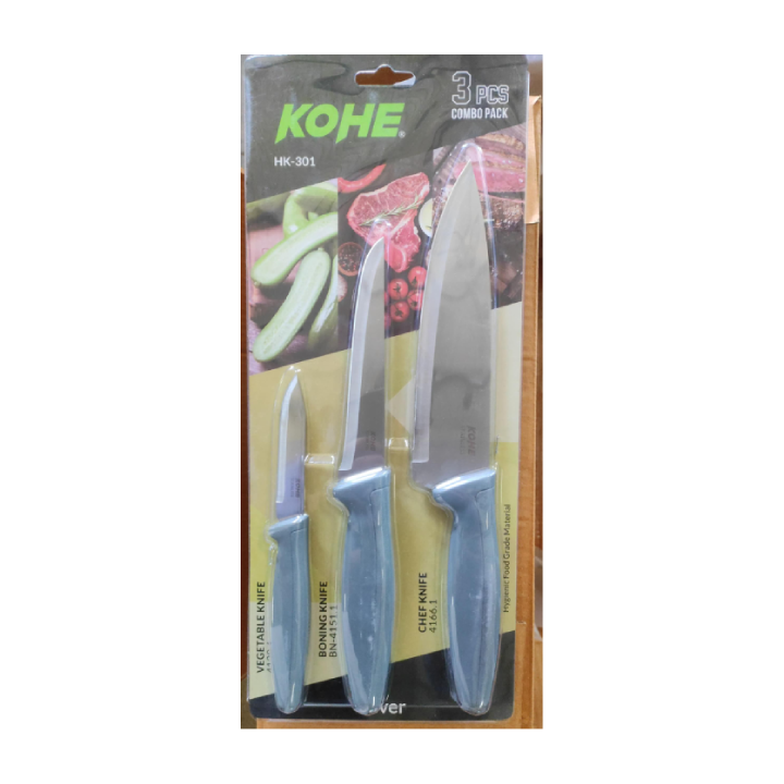 KOHE - Vegitable/Boning/Chef Knife COMBO 3 Pcs HK-301