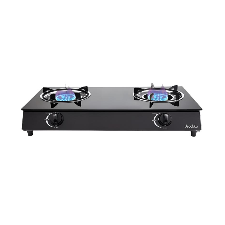 Decakila -  Double Burner Table Top Glass Gas Stove – KMGS043B