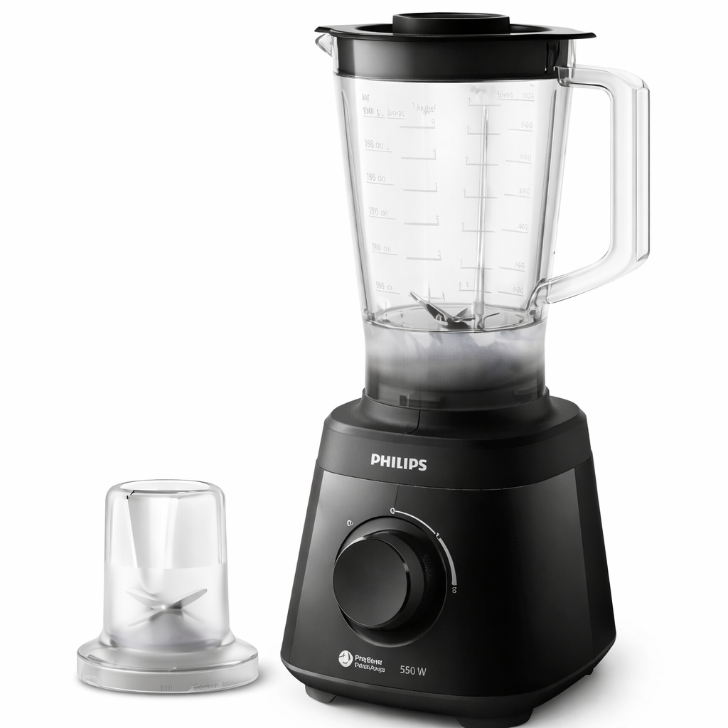 Philips - Blender Daily Collection | 550W, 2L Plastic Jar, ProBlend Technology, 2 Speeds + Pluse, Black - HR2141