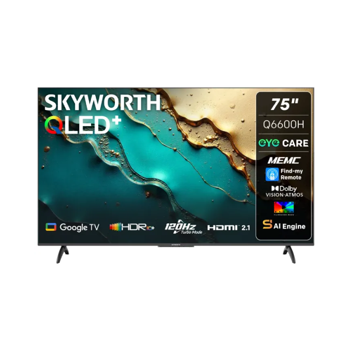 SKYWORTH  - 75" 4K QLED Google Smart TV with Eye Care |  HDR 10plus - 75Q6600H