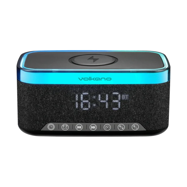 Volkano - Radiant 2 Series Alarm Clock Bluetooth Speaker - VK-3135-BK[V2]