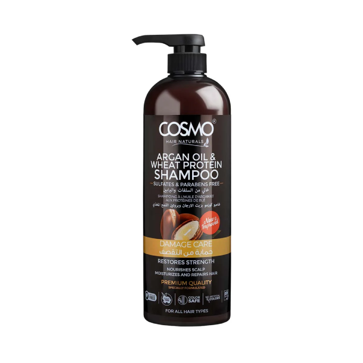 COSMO - Hair Shampoo 480ml - Gentle Daily Care Argan Oil & Wheat Protein - COM33103383