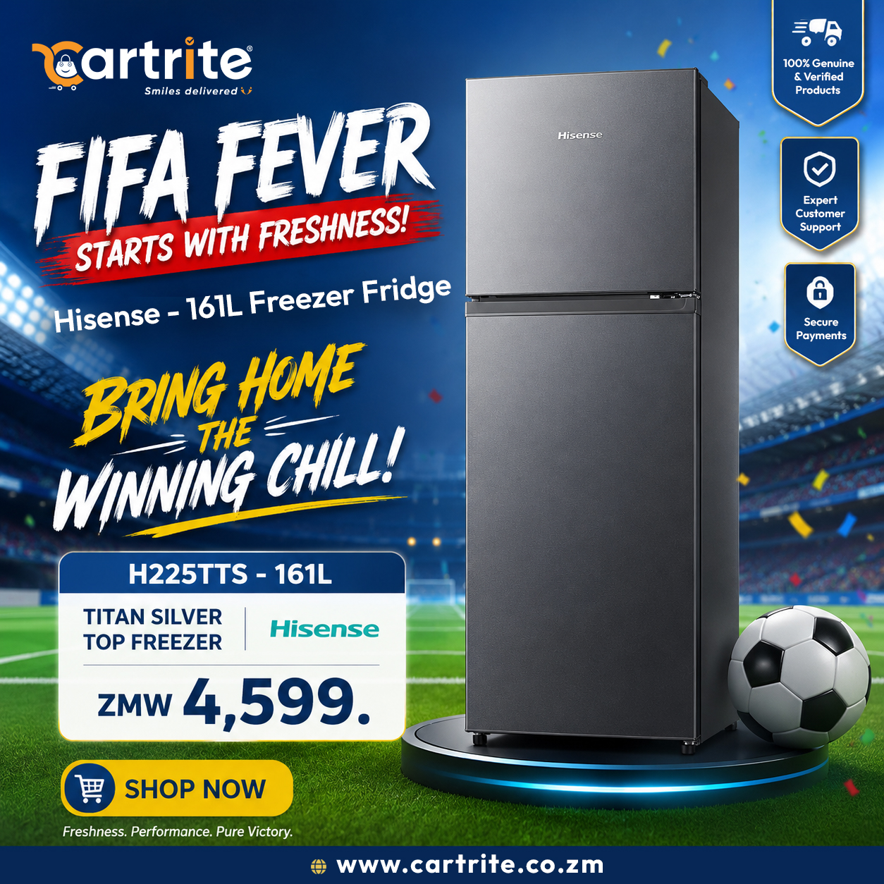 Hisense - 161L Titan Silver Top Freezer Fridge – Compact Energy‑Efficient Refrigerator - H225TTS